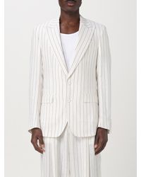 Dolce & Gabbana - Einreihige Nadelstreifenjacke Aus Leinenmix - Lyst