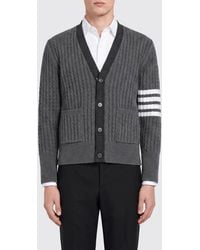 Thom Browne - 4-Bar V-Neck Virgin Wool Cardigan - Lyst
