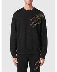 Philipp Plein - Contrast Logo Cotton Crewneck Sweatshirt With Dropped Shoulders - Lyst
