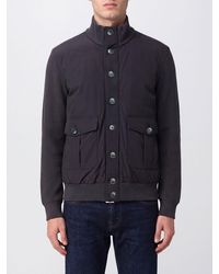 Herno - Cotton Bomber Jacket With High Neck And Button Closure - Lyst