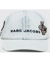 Marc Jacobs - Cotton Denim Baseball Cap With Embroidered Logo - Lyst