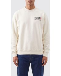 Sporty & Rich - Sporty &Amp Rich Crewneck Cotton Jumper With A Contrast Logo Print - Lyst