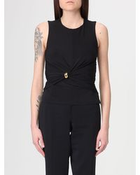 Elisabetta Franchi - Viscose Top With Metallic Ring - Lyst