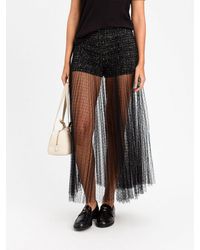 Twinset - Full Tulle Midi Skirt With Integrated Culottes - Lyst