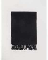 Saint Laurent - Cashmere Scarf With Logo - Lyst