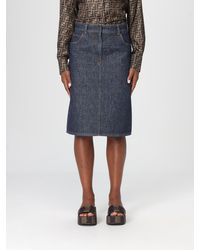 Fendi - Ff Denim Pencil Skirt - Lyst
