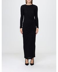 Hanita - Draped Lurex Jersey Midi Sheath Dress With Side Slit - Lyst