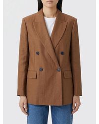 Brunello Cucinelli - Double Breasted Linen And Silk Blend Blazer - Lyst