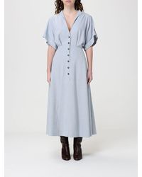 Alberta Ferretti - Viscose And Silk Blend Chemisier Dress - Lyst