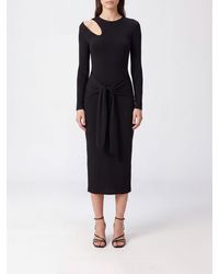 FEDERICA TOSI - Asymmetrical Long-Sleeved Jersey Midi Dress With Cut-Outs - Lyst