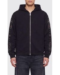 HTC - Zip-Up Cotton Hoodie With Stud Embellishments - Lyst