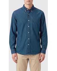 Sebago - Long-Sleeved Cotton Shirt With Button-Down Collar And Patch Pocket - Lyst