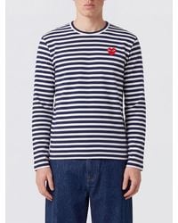 COMME DES GARÇONS PLAY - Comme Des Gar&Ccedil	Ons Play Striped Cotton Long-Sleeve T-Shirt With Heart Logo - Lyst