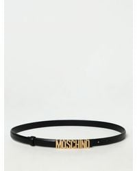 Moschino - Cintura in pelle con logo - Lyst