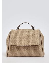Orciani - Sveva Small Raffia Handbag With Removable Shoulder Strap - Lyst
