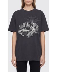 Anine Bing - Printed Cotton T-Shirt - Lyst