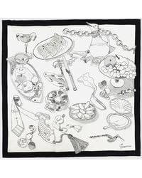 Jacquemus - Designer Pure Silk Scarf With A Multicoloured Graphic Print - Lyst