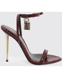 Tom Ford - Padlock Crocodile Print Leather Sandals - Lyst