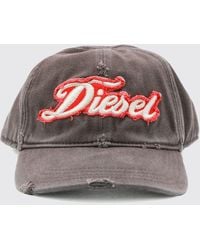DIESEL - Distressed Denim Baseball Cap With Embroidered Logo - Lyst