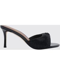 Kurt Geiger - Oxford Fabric Mules With Rhinestones And A Medium Stiletto Heel - Lyst