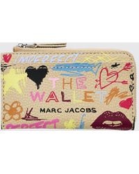 Marc Jacobs - The Punk Scribble Portemonnaie Aus Leder Mit Grafikdruck - Lyst