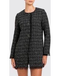 Twinset - Cropped Tweed Jacket With Fringed Edges And Crew Neck - Lyst