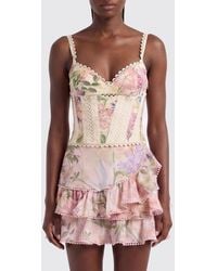 Charo Ruiz - Ibiza Floral Embroidered Cotton Blend Slim Fit Corset Top - Lyst