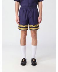 Versace - Baroque Print Silk Sport Shorts With Elasticated Waist - Lyst