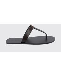 Saint Laurent - Babylone Leather Flip Flop Sandals - Lyst