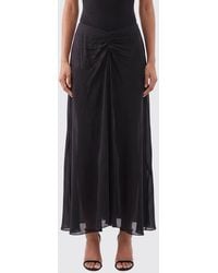 Isabel Marant - A-Line Silk Midi Skirt With Ruched High Waist - Lyst