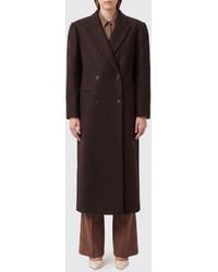 Twinset - Double-Breasted Long Wool-Blend Coat With Peak Lapels - Lyst