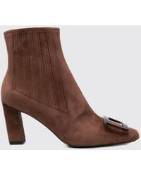 Roger Vivier - Belle Vivier Suede Chelsea Boots With Plaque - Lyst