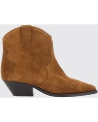 Isabel Marant - Dewina Suede Low-Heeled Western Ankle Boots - Lyst