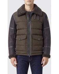 Blauer - Padded Nylon Jacket With Faux Fur Collar - Lyst