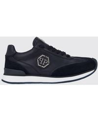 Philipp Plein - Leather And Suede Low-Top Sneakers With Hexagon Logo And Monogram - Lyst