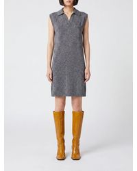 Marni - Wool Blend Knit Polo Mini Dress With Classic Collar - Lyst