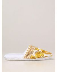 Versace - Slippers With Medusa And Greca Print - Lyst
