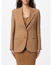 Elisabetta Franchi - Single-Breasted Gabardine Blazer With Peak Lapels - Lyst