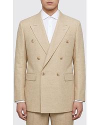 Dolce & Gabbana - Dolce &Amp Gabbana Double Breasted Linen And Silk Blazer - Lyst