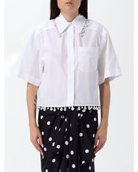 Sportmax - Relaxed Fit Cotton Shirt With Pearl Embellishments - Lyst
