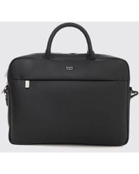 BOSS - Grained Faux Leather Briefcase With Removable Strap - Lyst