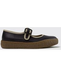 Camper - Peu Terreno Bicolor Smooth Leather Mary Jane Flats With Strap - Lyst