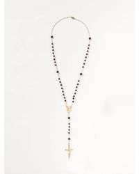 Dolce & Gabbana - Dolce &Amp Gabbana Rosenkranz-Halskette Aus Messing Mit Steinen - Lyst