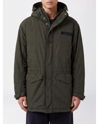 Aspesi - Windproof Technical Fabric Knee-Length Parka With Hood - Lyst