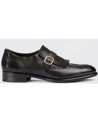 Doucal's - Leather Monk Strap Shoes With Brogue Detail - Lyst