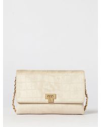 Elisabetta Franchi - Suede Crocodile Print Bag - Lyst