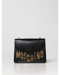 Moschino - Leather Crossbody Bag With Charmes - Lyst