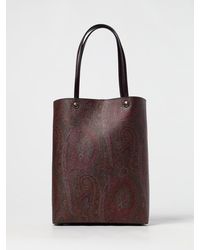 Etro - Essential Paisley Print Coated Cotton And Leather Bag - Lyst