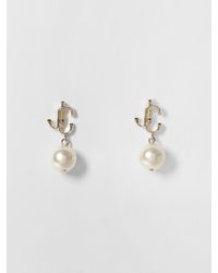 Jimmy Choo - Jc Pearl Brass Earrings With Synthetic Pearls - Lyst