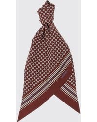 Saint Laurent - Lavallière Striped Geometric Print Silk Foulard - Lyst